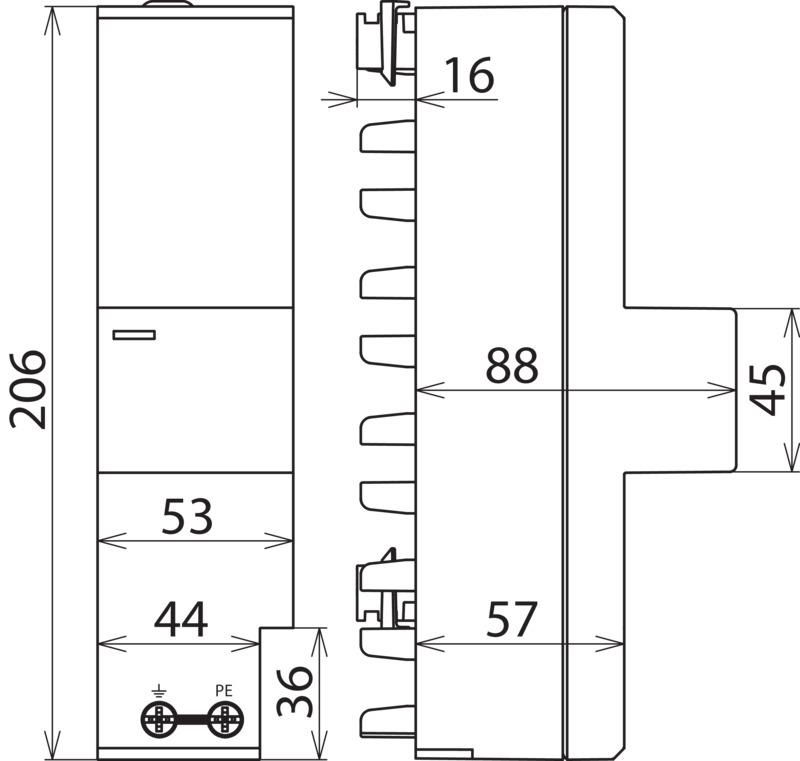 Kombiableiter Typ1+2 DEHNshield ZP Basic fuer dreiphasige TT und TN-S-Systeme – Bild 2 von 2