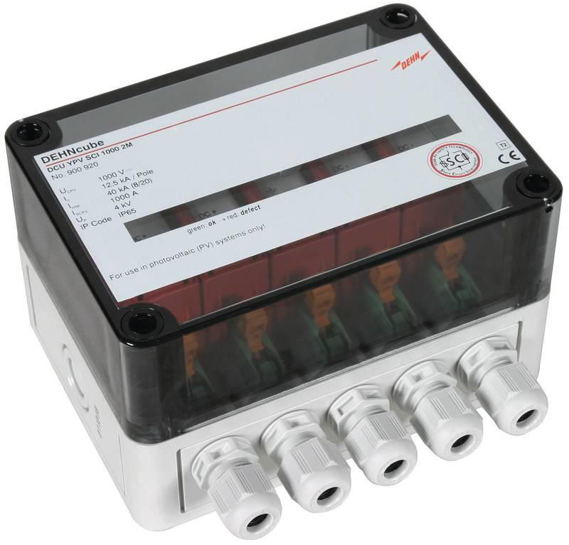 Ueberspannungsableiter Typ 2 DEHNcube im Gehaeuse IP65 f. PV-Anl. 2MPP b. 1000V DC
