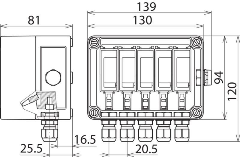 Ueberspannungsableiter Typ 2 DEHNcube im Gehaeuse IP65 f. PV-Anl. 2MPP b. 1000V DC – Bild 2 von 2