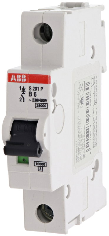 Sicherungsautomat Charakteristik B 1-polig 6 A Fa. ABB Typ S201P-B6
