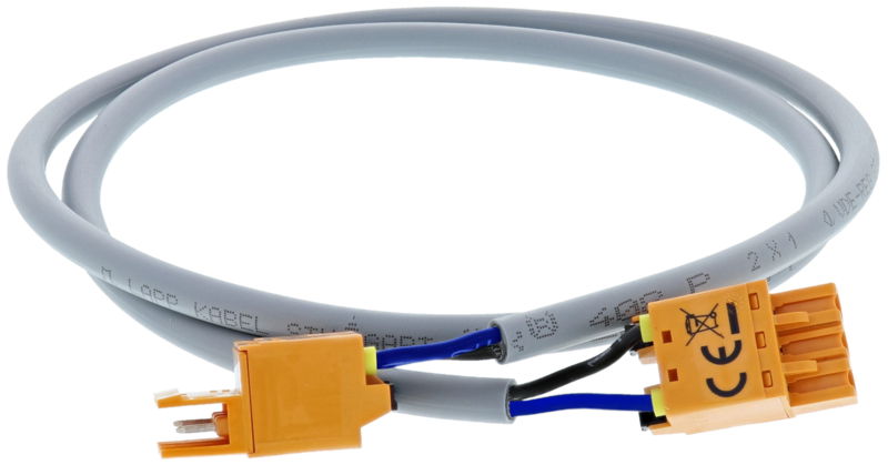 Anschlussleitung, 2polig, L 750mm 1qmm Farbe blau und schwarz incl. Stecker