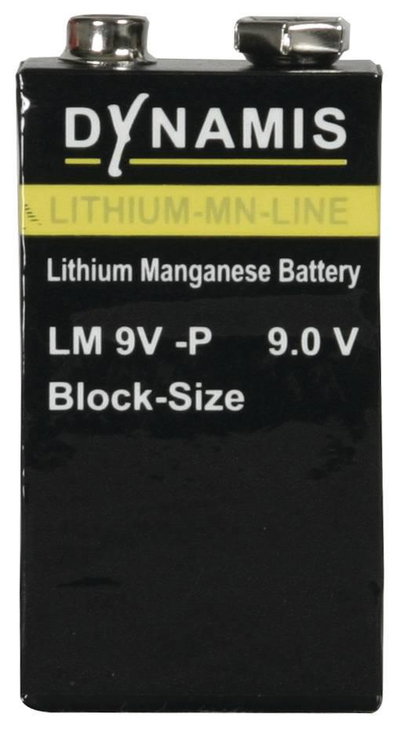 Energieblock 9V Lithium 1300 mAh fuer Betriebstemperaturen bis 80oCelsius