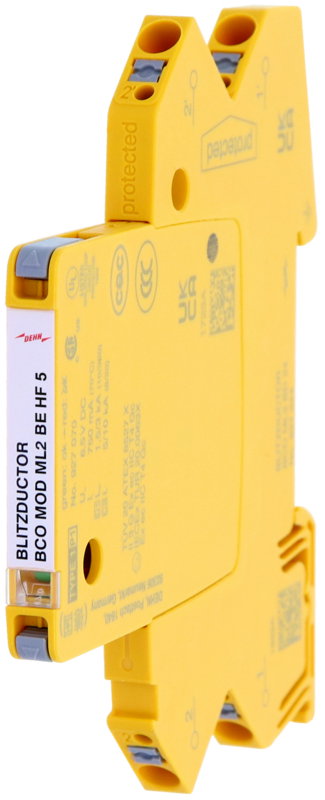 Modularer Kombi-Ableiter fuer 2 Einzeladern BLITZDUCTORconnect mit Defektanzeige