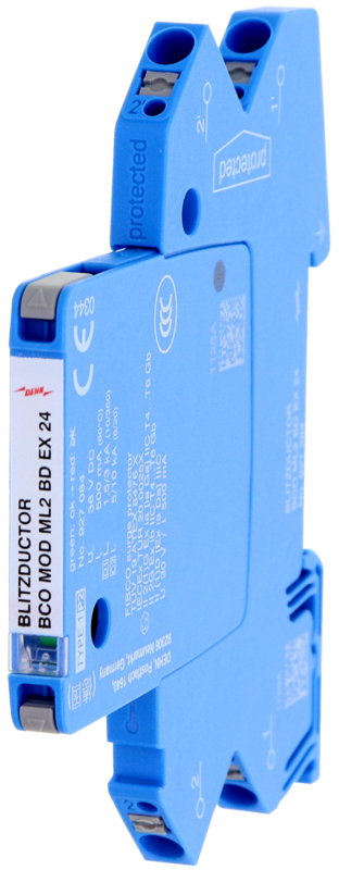 Modularer UeS-Ableiter fuer 1 Doppelader BLITZDUCTORconnect mit Defektanzeige