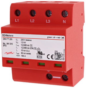 Anwendungsopt. Kombi-Ableiter DEHNshield Typ1+2 f.dreiphasige TT-und TN-S-Systeme