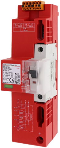 Kombi-Ableiter Typ1+2+3 DEHNshield ZP + LS Basic 2 LSG für TT und TN-S-Systeme