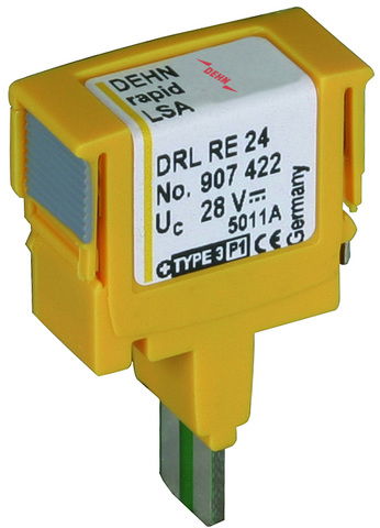 Überspannungsableiter DEHNrapid LSA Schutzstecker für 1 Doppelader Un 24V