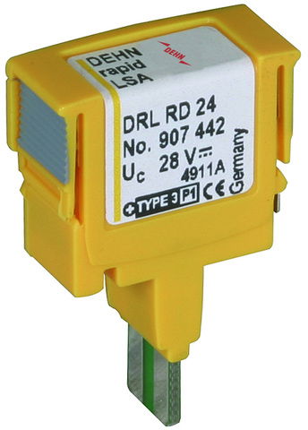 Überspannungsableiter DEHNrapid LSA Schutzstecker für 1 Doppelader Un 24V