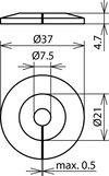 Tropfwasser-Schutzscheibe K-grau geschlitzt  D 37mm H 4,7mm B 7,5mm