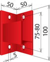 Halter f. Absperrbalken 32x46 Kunststoff f. Wandbefestigung (1 Pack = 2 Stück)