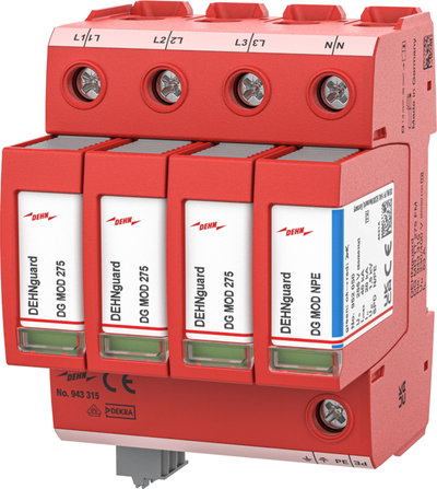 Ueberspannungsableiter Typ 2 DEHNguard MD 4-polig fuer TT- und TN-S-Systeme