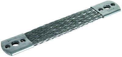 Überbrückungsband Al 50mm²  L 180mm m. Bef.-Bohrungen 1x10,5  2x6,5mm