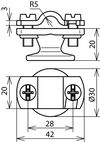 Leitungshalter m. Abdeckbund ZG f. Rd 7-10mm St/tZn m. Innengewinde M8
