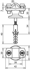 Leitungshalter m. Abdeckbund ZG f. Rd 7-10mm St/tZn m. Befest.-Material