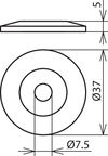 Abdeckscheibe K-braun  H 5mm D 37mm f. Leitungs- u. Stangenhalter