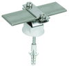 Leitungshalter NIRO f. Fl 30mm/Rd 6-10mm m. Holzschraube u. K-Dübel D 8mm