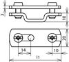 Flachbandhalter f. Fl 30mm St/tZn m. Langloch 6,5x16mm