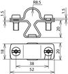Stangenhalter NIRO m. Gewinde M8 f. Rd 16mm
