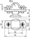 Stangenhalter m. Abdeckbund ZG m. Innengew. M8 f. Rd 16mm St