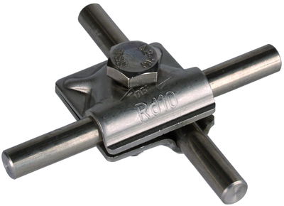 MV-Klemme NIRO f. Rd 10mm m. Sechskantschraube