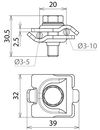 MMV-Klemme Niro (V4A) f. Rd 3-10mm m. Sechskantschraube M8x30