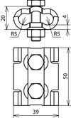 Parallelverbinder St/tZn f. unter- schiedliche Durchmesser Rd 4-10mm