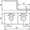 Endstück Z-Form m.je 1 Bohrung D 10,5mm u. D 12,5mm NIRO