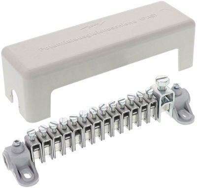 Potentialausgleichschiene m. Abdeckung 13x 2,5-25mm² 1x 16-95mm²