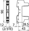 Basisteil 4-polig zur Aufnahme eines Ableitermoduls BLITZDUCTOR XT/XTU