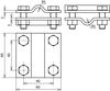 Kreuzstück NIRO (V4A) f. 2x Rd 8-10mm Abm. 60x60mm o. Zwischenplatte
