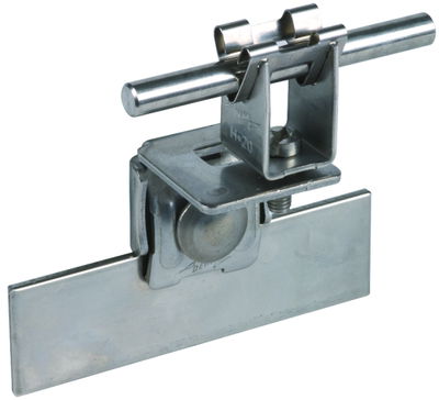 Dachleitungshalter NIRO f. Blechdächer m. Parallelfalz m. DEHNgrip f. Rd 8mm