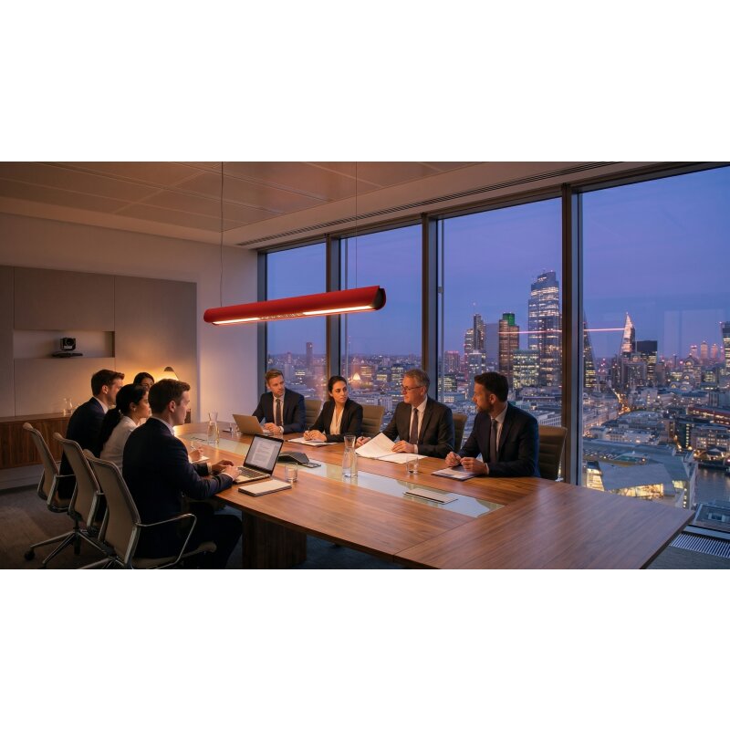 DOTLUX LED-Pendelleuchte RIVO 48W 4000K Rot – Bild 5 von 6