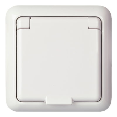 Steckdose 16A komplett IP44 FASHION Steckklemme reinweiß