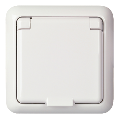 Steckdose 16A komplett IP44 FASHION Steckklemme reinweiß