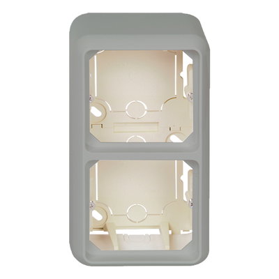 Aufputzgehäuse 2fach komplett FASHION reinweiß