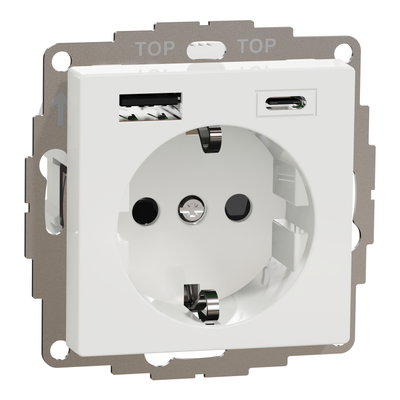 Steckdose mit BRS und USB Typ A+C 3 A TPb Joy reinweiß