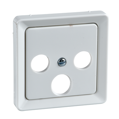 Zentralplatte Antennensteckdose 3-Loch FASHION/RIVA/SCALA reinweiß