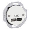USB Ladestation mit Zentralplatte 2 Ausgänge 45W, Typ A+C, weiß, Renova