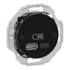 USB Ladestation mit Zentralplatte 2 Ausgänge 45W, Typ A+C, schwarz Renova