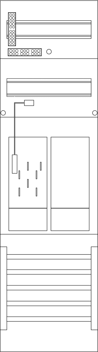Zählerfeld 1-feldrig, H=900mm, 1-eHZ mit DS, 1 Res., ER5DS