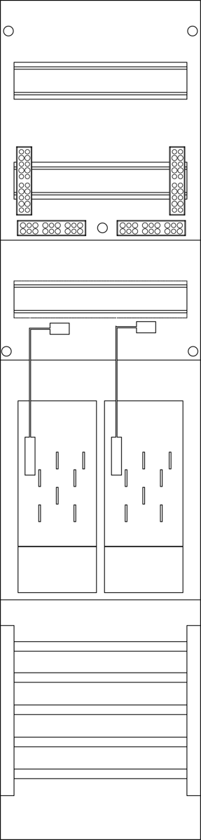 Zählerfeld 1-feldrig, H=1050mm, 2-eHZ mit DS, E16DS