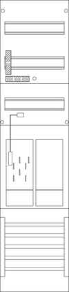 Zählerfeld 1-feldrig, H=1050mm, 1-eHZ mit DS, 1 Res., ER6DS