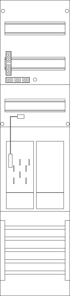 Zählerfeld 1-feldrig, H=1050mm, 1-eHZ mit DS, 1 Res., ER6DS