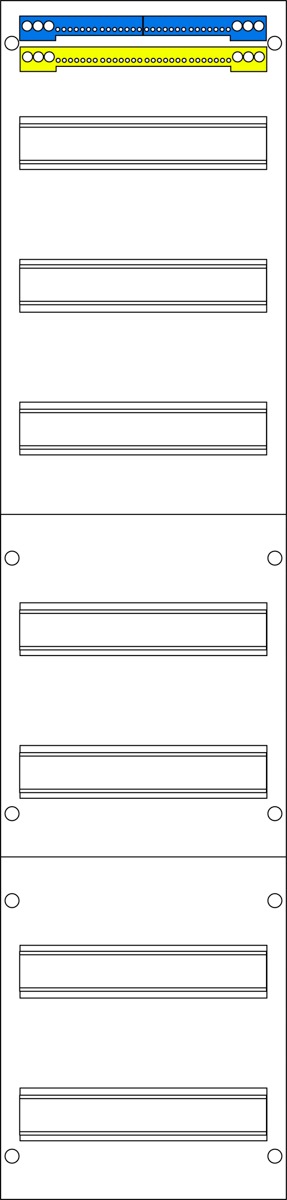 Verteilerfeld 1-feldrig, 7r, H=1050mm, V17