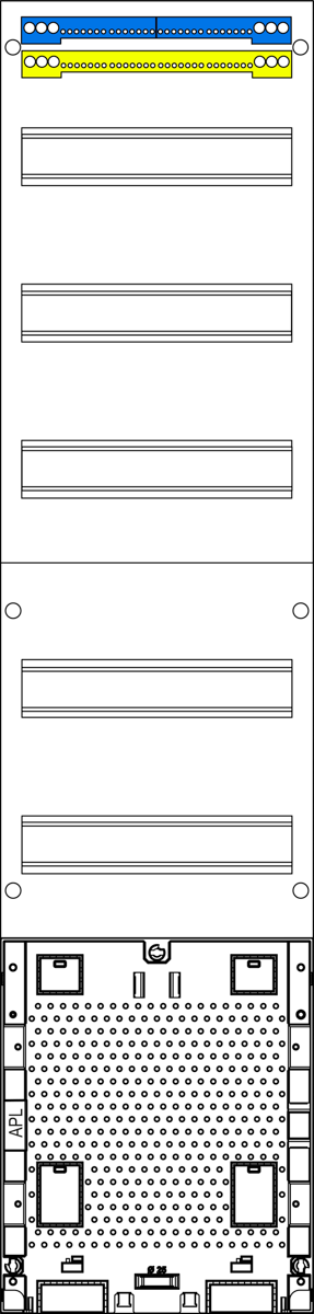 Verteilerfeld 1-feldrig, 5r, H=1050mm, APZ inkl. APL-Set, V17APZ