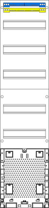 Verteilerfeld 1-feldrig, 5r, H=1050mm, APZ inkl. APL-Set, V17APZ