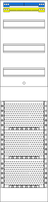 Kombinationsfeld 1-feldrig, H=1050mm, Vert. 3r, Komm., VK7
