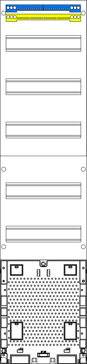 Verteilerfeld 1-feldrig, 5r, H=1050mm, APZ ohne APL-Set, V17APZO