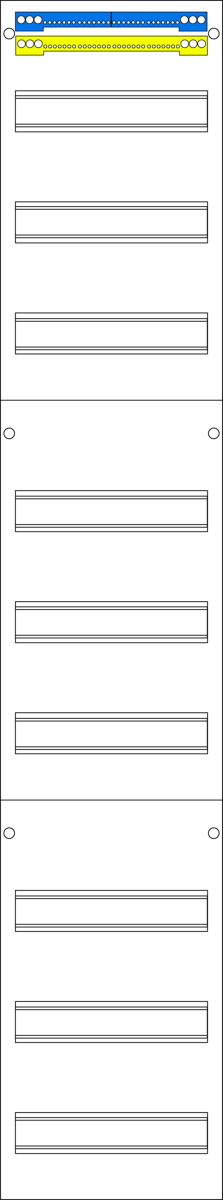 Verteilerfeld 1-feldrig, 9r, H=1350mm, V19