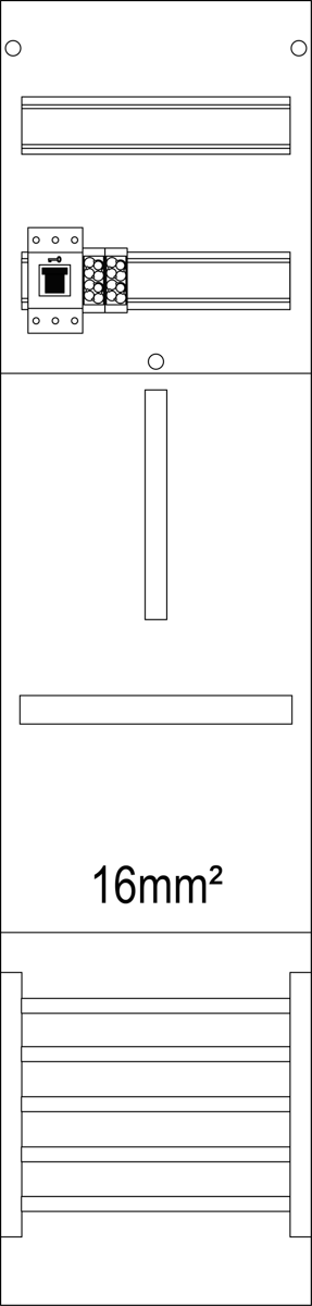 Zählerfeld 1-feldrig, H=1050mm, 1-3.HZ 16mm², 1 HSS, Z1B-16-HSS
